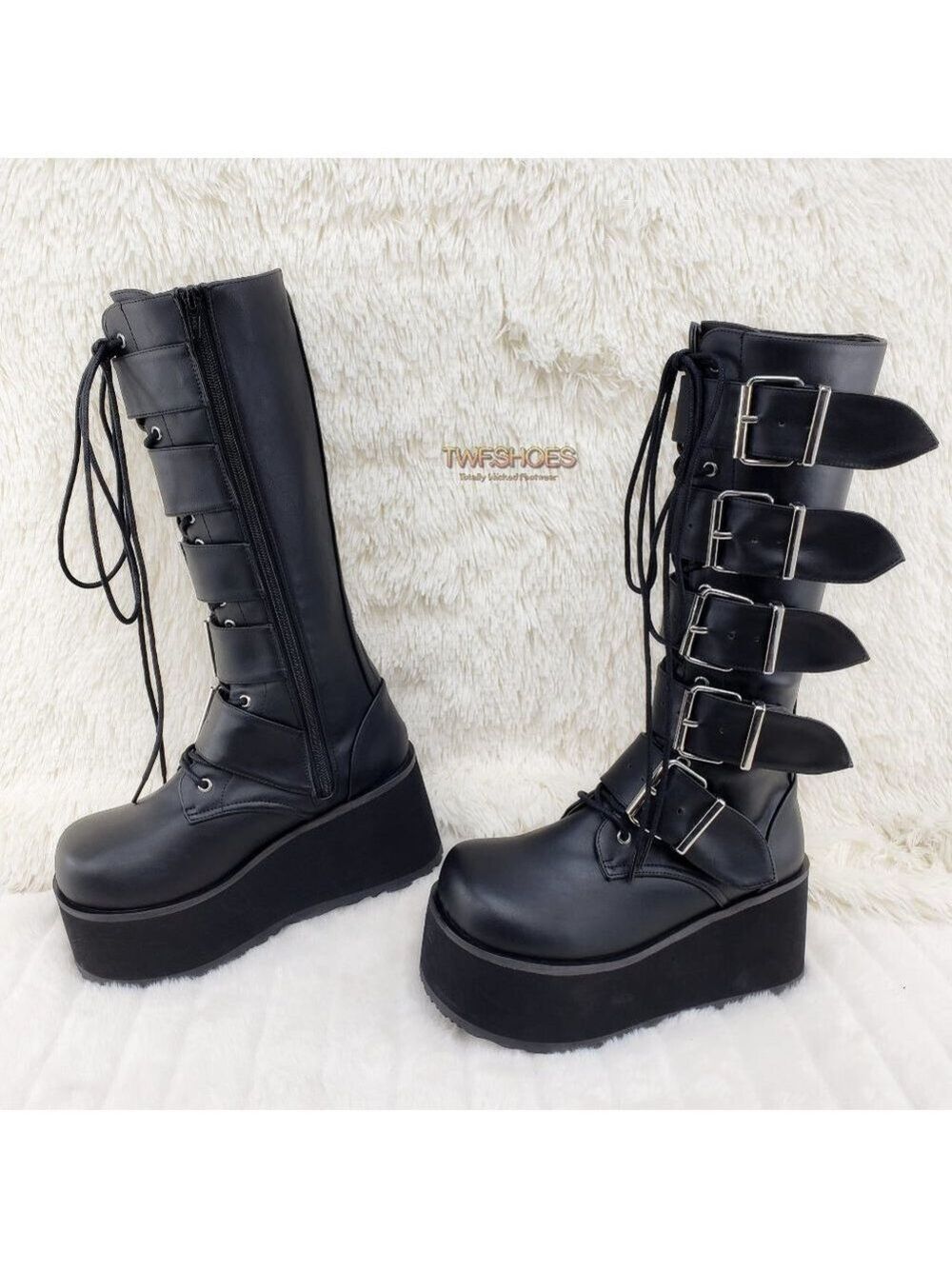 Brand New Trashville 518 Platform Goth Mens Knee Boots